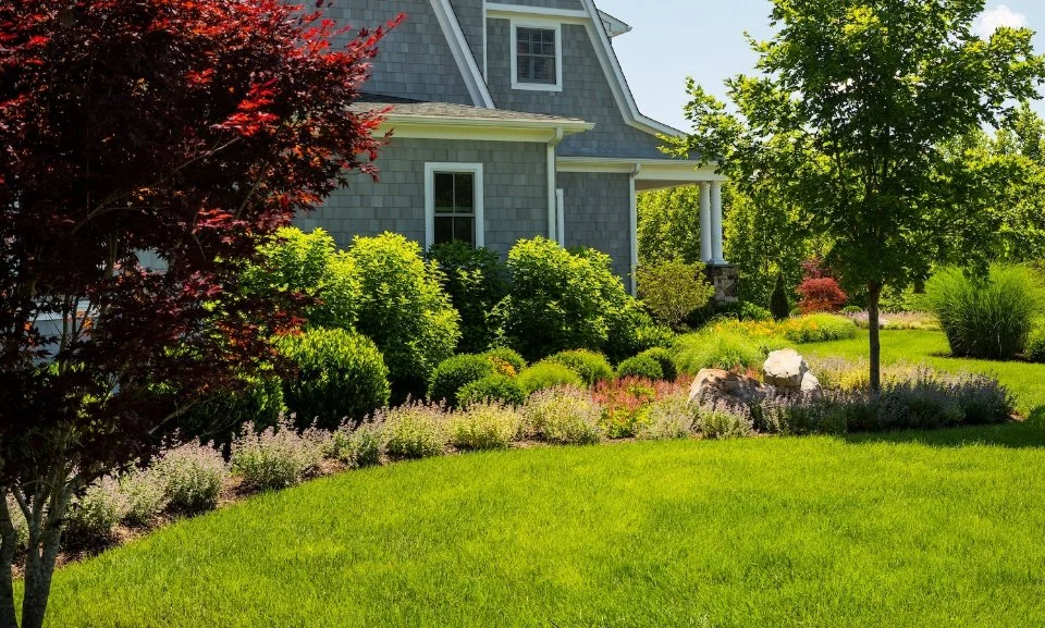 Leesburg, VA home with a perfect lawn and landscape.